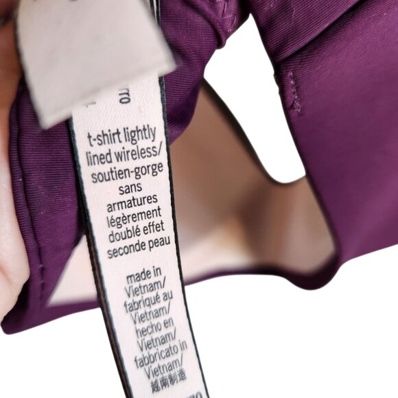 Victoria's Secret Bra 32DD 32E Purple Plum Women's TShirt Lightly Lined Wireless - Picture 9 of 11